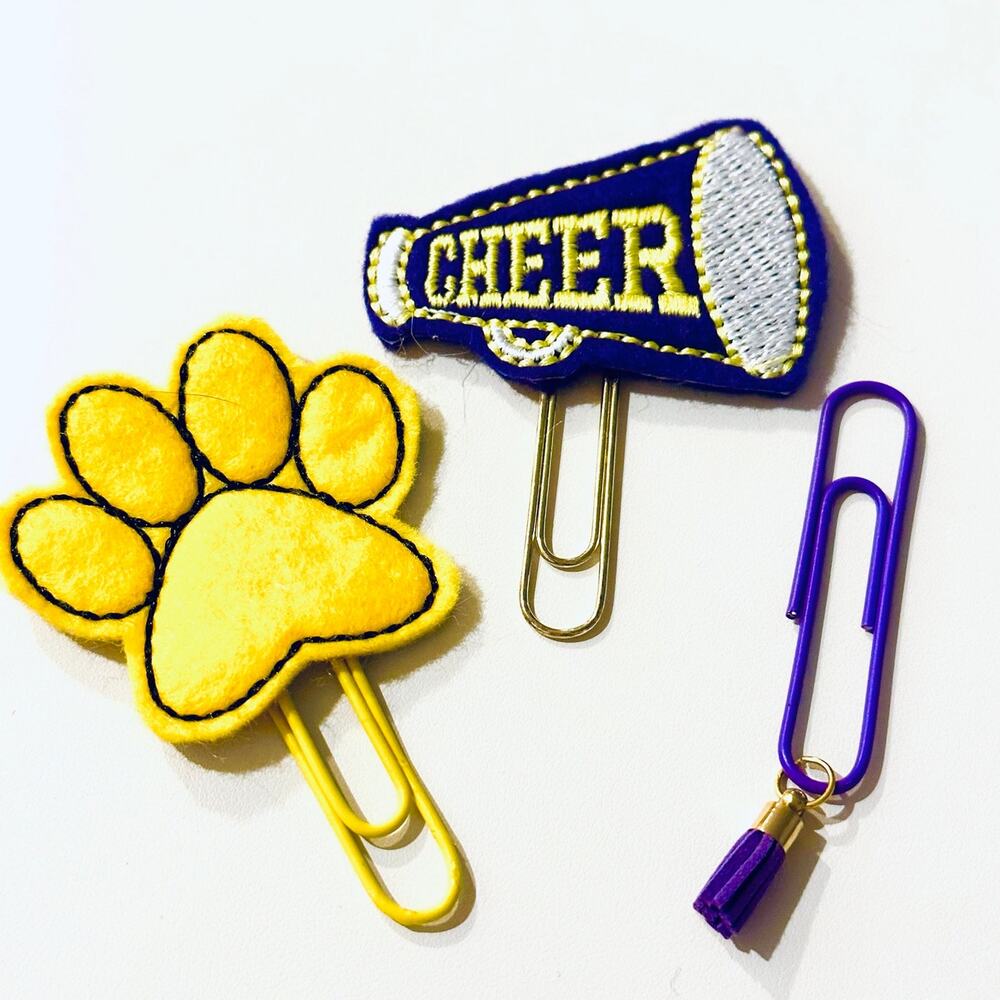 Pretty planner clips set of 3 Cheer Paw